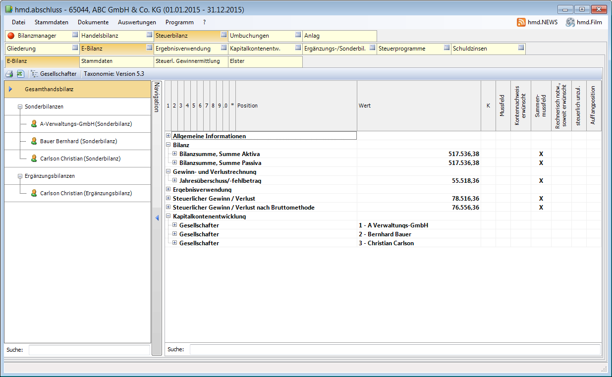 Rechnungswesen f�r Unternehmen - Rechnungswesen - Jahresabschluss - Sonderbilanz - Erg�nzungsbilanz - Gesamthandsbilanz