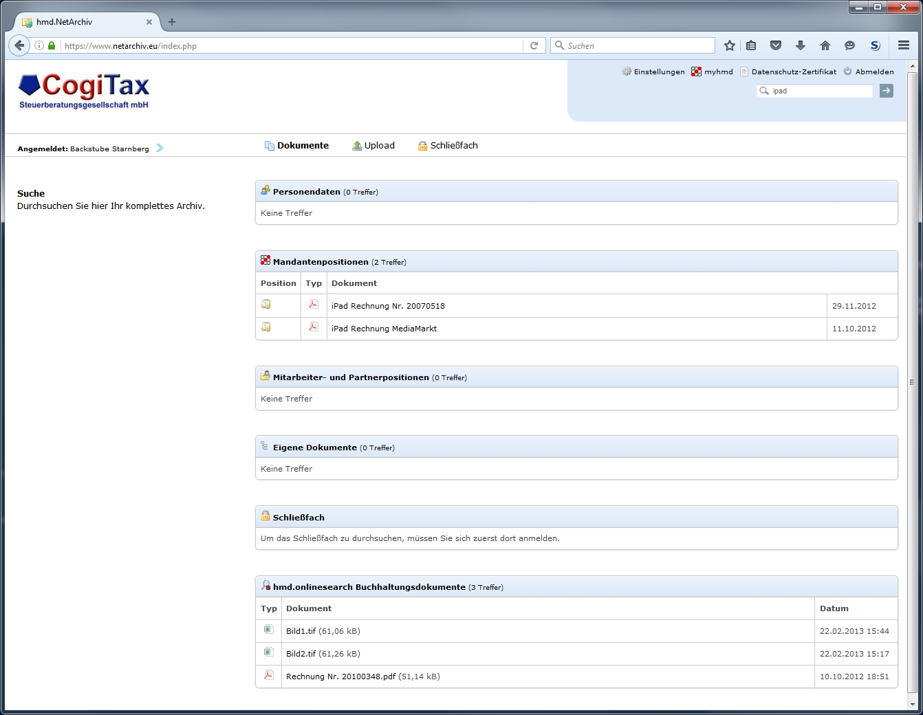 Cloudl�sungen f�r Unternehmen - Unternehmensl�sungen - Rechnungswesen - Netarchiv - Volltextsuche