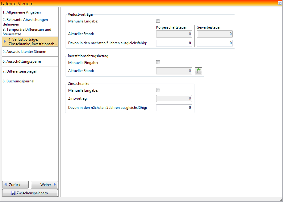 Rechnungswesen f�r Unternehmen - Rechnungswesen - Jahresabschluss - Latente - Steuern - Verlustvortr�ge - Zinsschr�nke