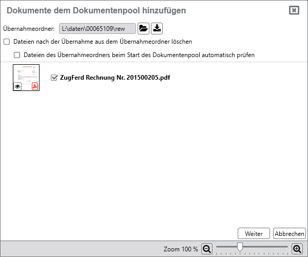 Rechnungswesen f�r Unternehmen - Finanzbuchhaltung - Zugferd - Dokument - hinzuf�gen - Pool