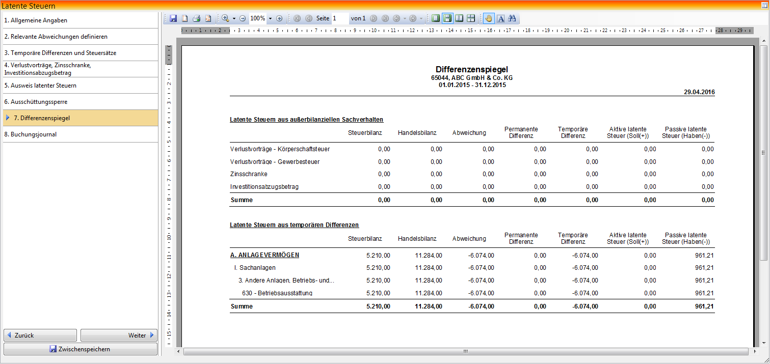 Rechnungswesen für Unternehmen - Rechnungswesen - Jahresabschluss - Latente - Steuern - Differenzspiegel