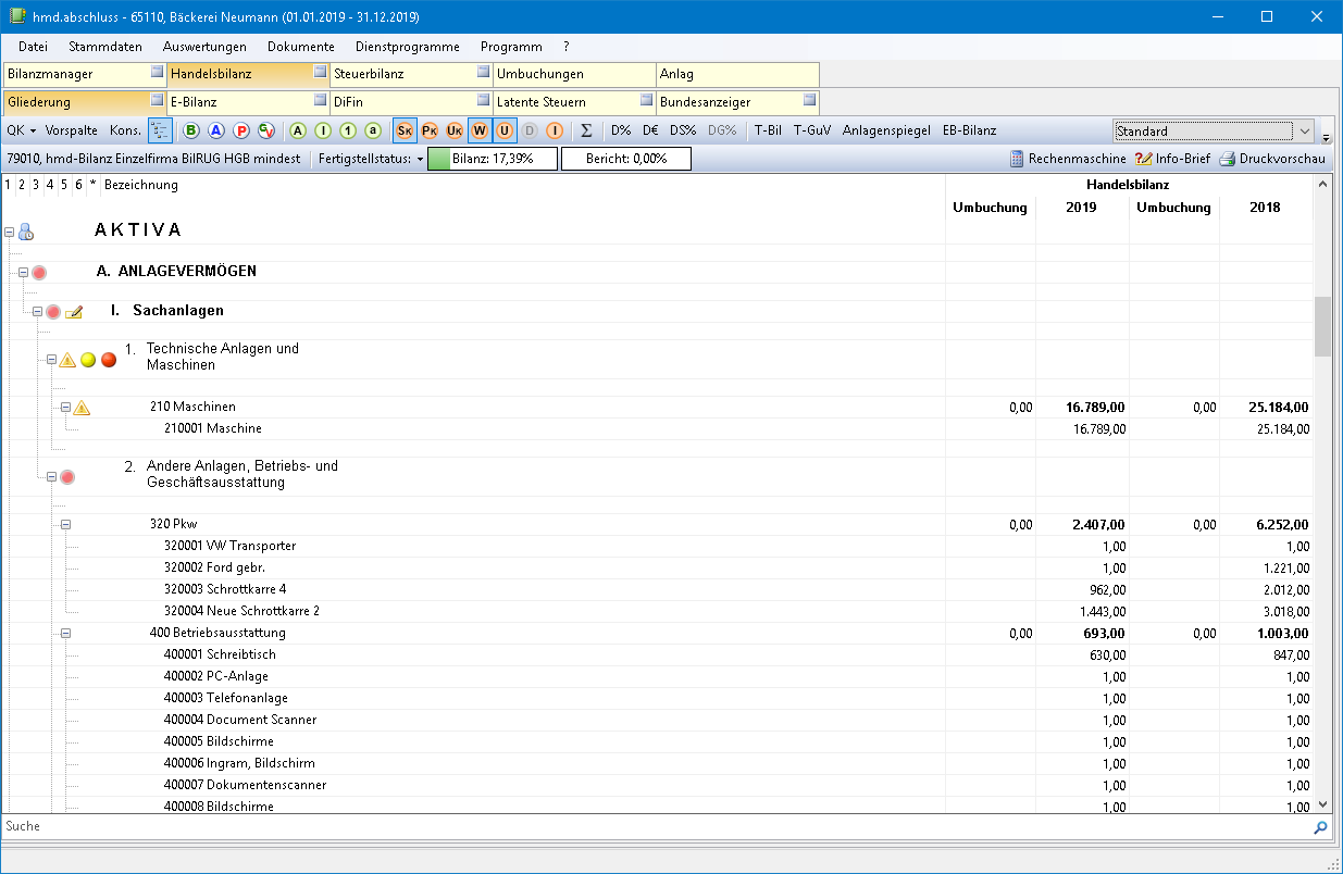 Rechnungswesen f�r Unternehmen - Rechnungswesen - Jahresabschluss - Bilanz am Bildschirm - Wirtschaftsg�ter