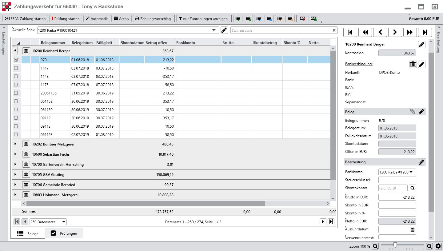 Rechnungswesen f�r Unternehmen - Finanzbuchhaltung - Zahlungsverkehr - �bersicht - OPOS - Details
