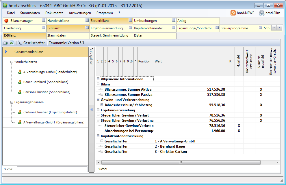 Rechnungswesen f�r Unternehmen - Rechnungswesen - Jahresabschluss - Kapitalkontenentwicklung - �bersicht