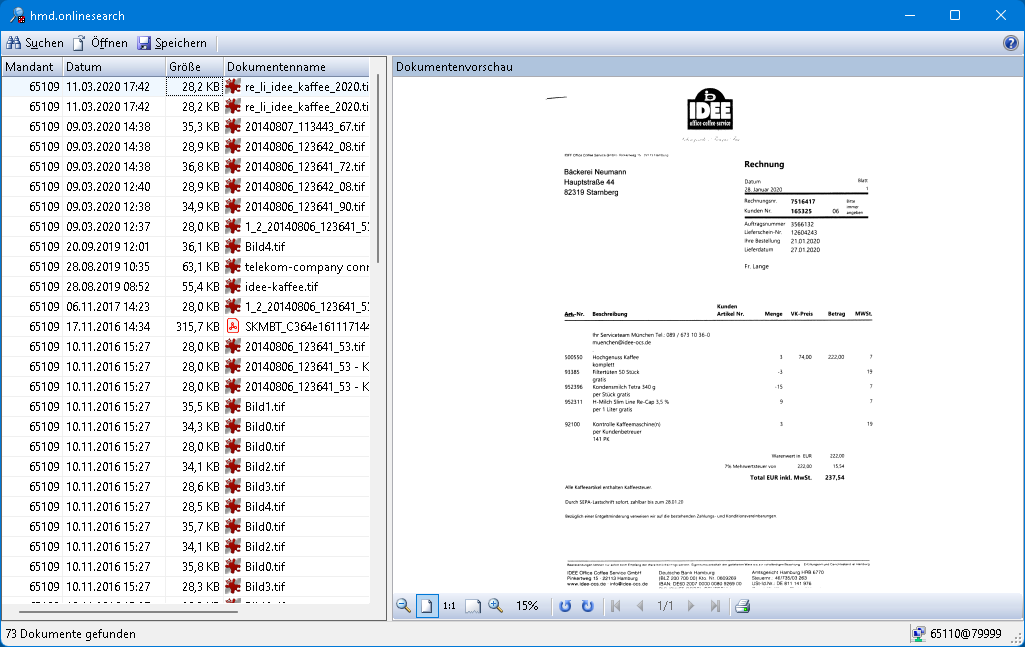 Onlinel�sung f�r Unternehmen - Rechnungswesen - Onlinesearch - Fernzugriff