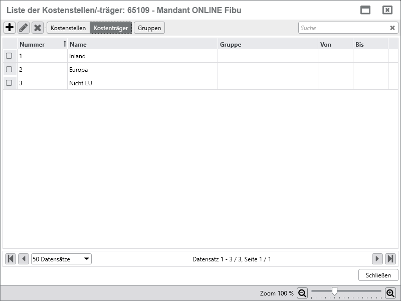 Rechnungswesen f�r Unternehmen - Finanzbuchhaltung - Kostentr�ger - Stammdaten